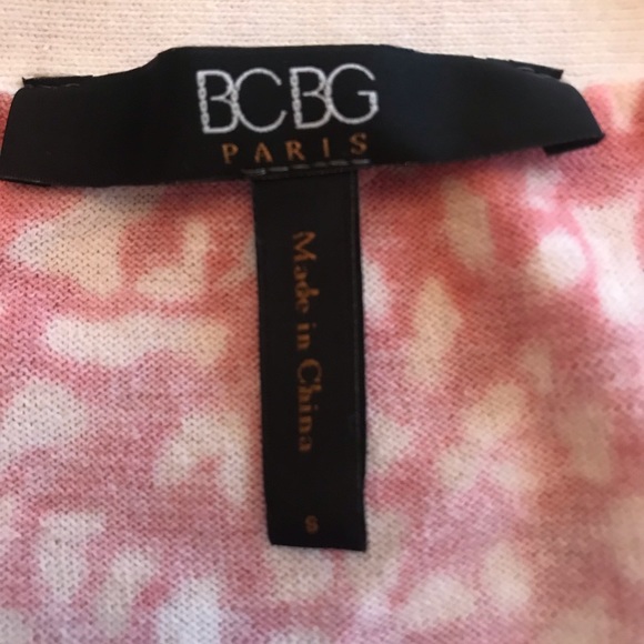 BCBG pink and cream cotton cardigan size xs - Picture 5 of 6